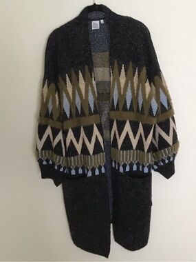 Vintage Original USA oversize long open front sweater